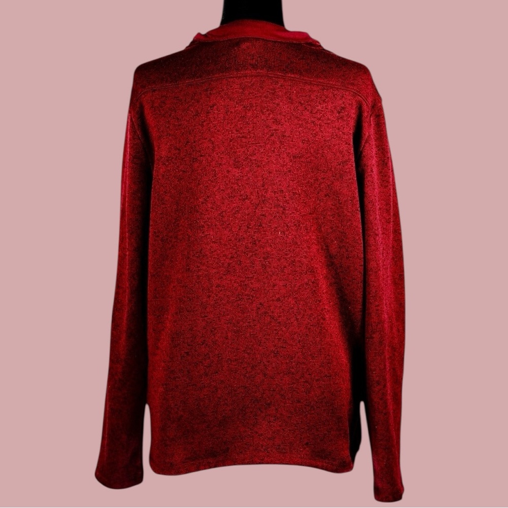 Jockey Mens Medium Red Quarter-Zip Pullover Fleece Sweater Casual Outdoor - Picture 6 of 15